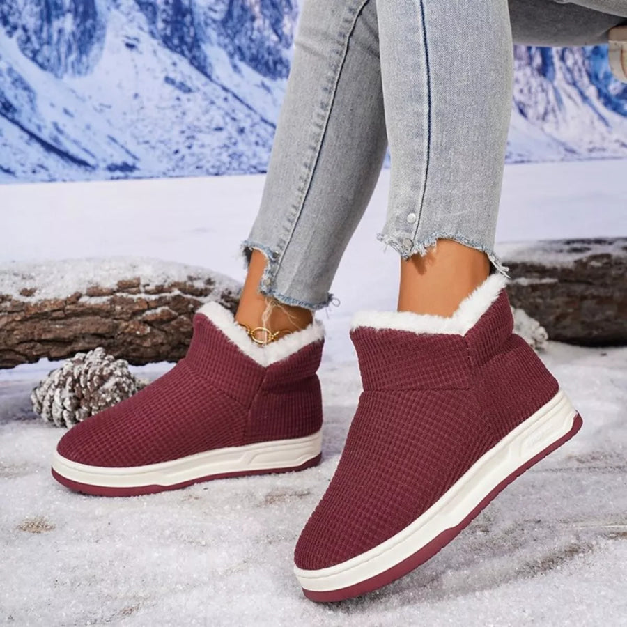 Cozy Knit Ankle Boots with Plush Lining Apparel and Accessories