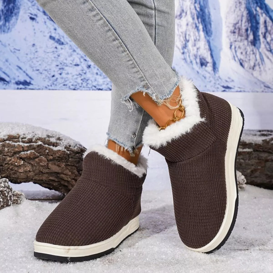 Cozy Knit Ankle Boots with Plush Lining Apparel and Accessories