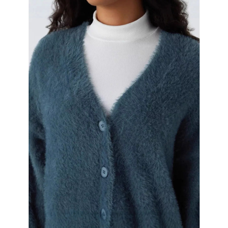 Cozy Knit Button-Down Cardigan Apparel and Accessories