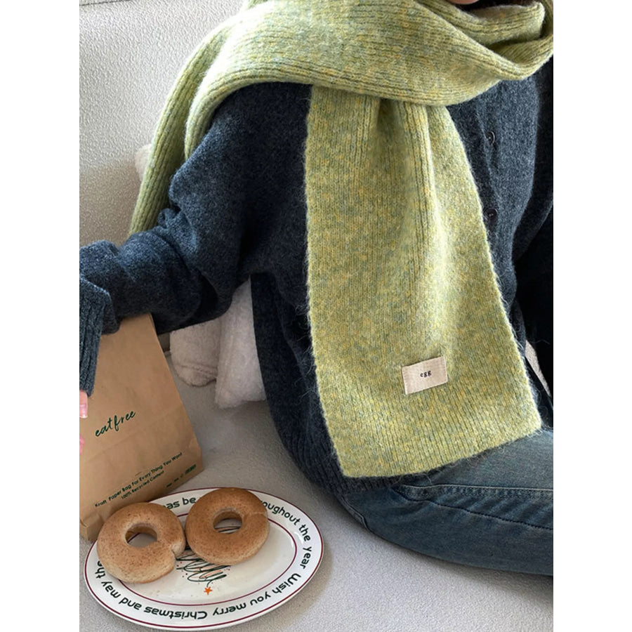 Cozy Knitted Winter Scarf Light Green / One Size Apparel and Accessories