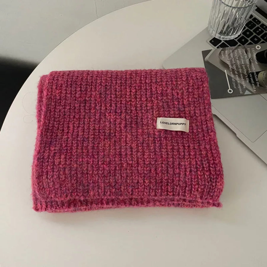Cozy Knitted Winter Scarf Rose Red / ONESIZE Apparel and Accessories