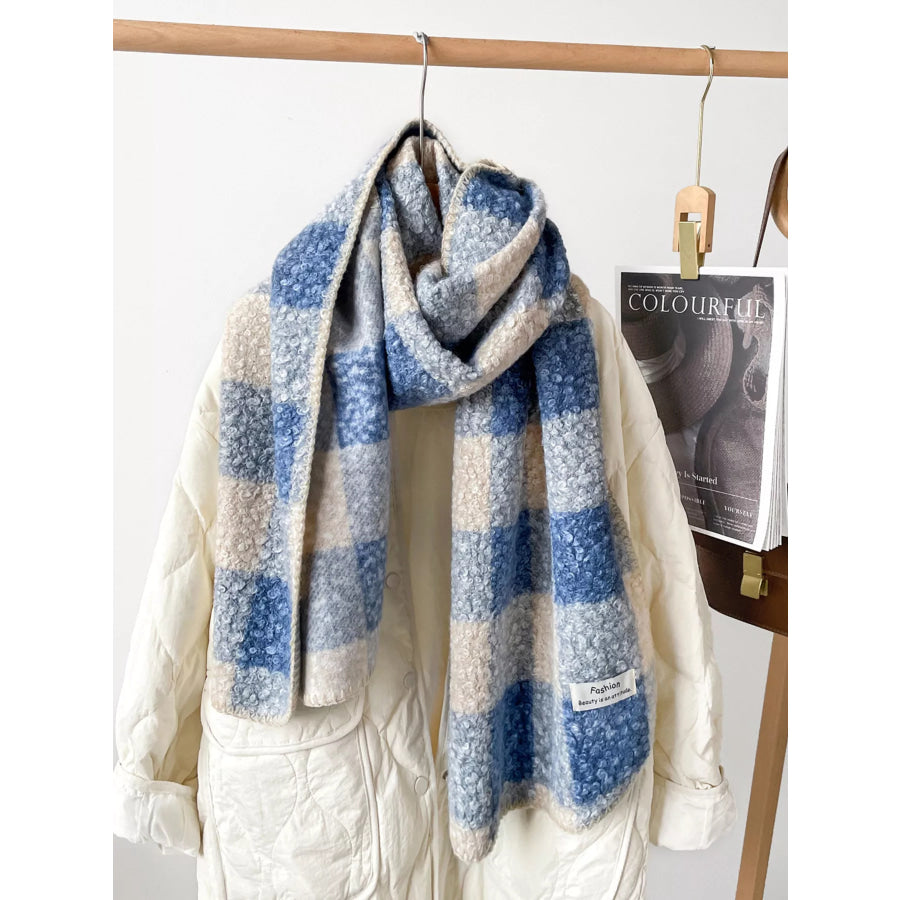 Cozy Plaid Knitted Scarf Apparel and Accessories