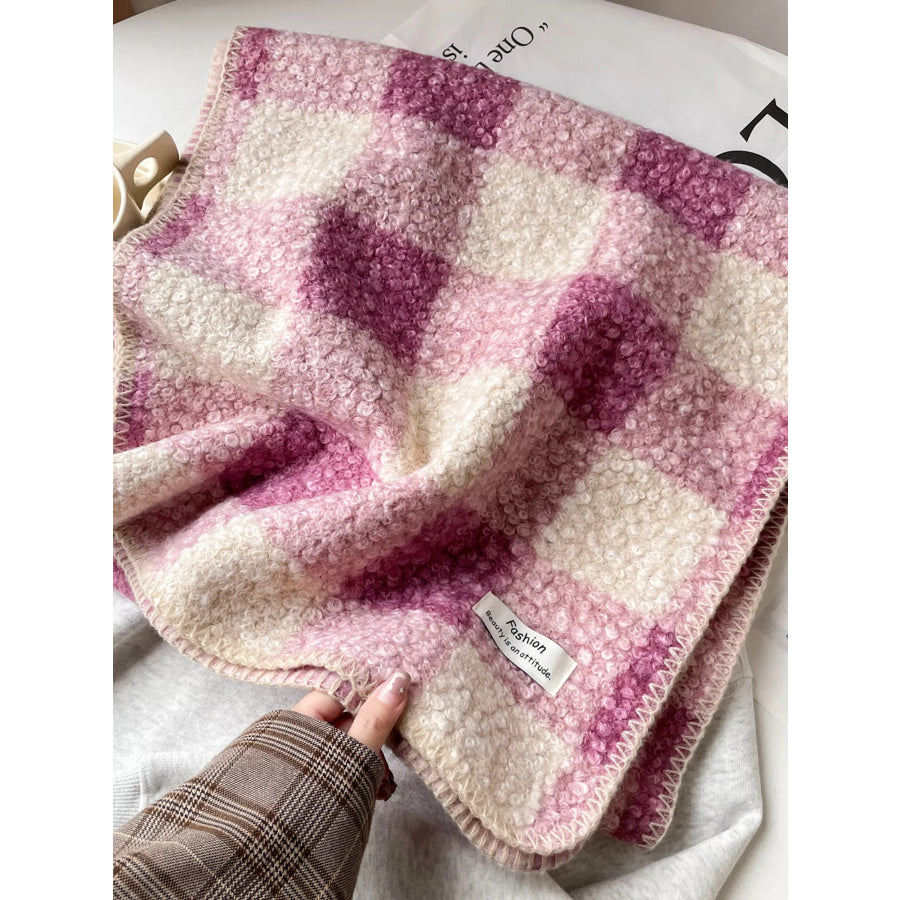 Cozy Plaid Knitted Scarf Apparel and Accessories