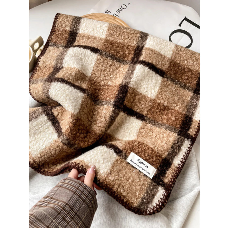 Cozy Plaid Knitted Scarf Apparel and Accessories