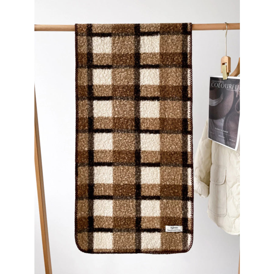 Cozy Plaid Knitted Scarf Apparel and Accessories