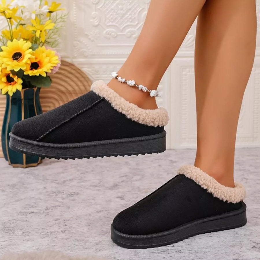 Cozy Plush Lined Clog Slippers Black / 36 Apparel and Accessories