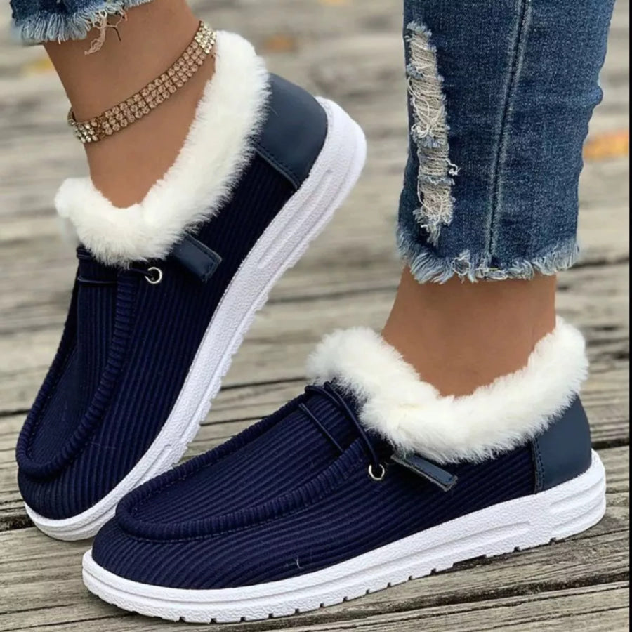 Cozy Plush-Lined Flats Slip-Ons Apparel and Accessories
