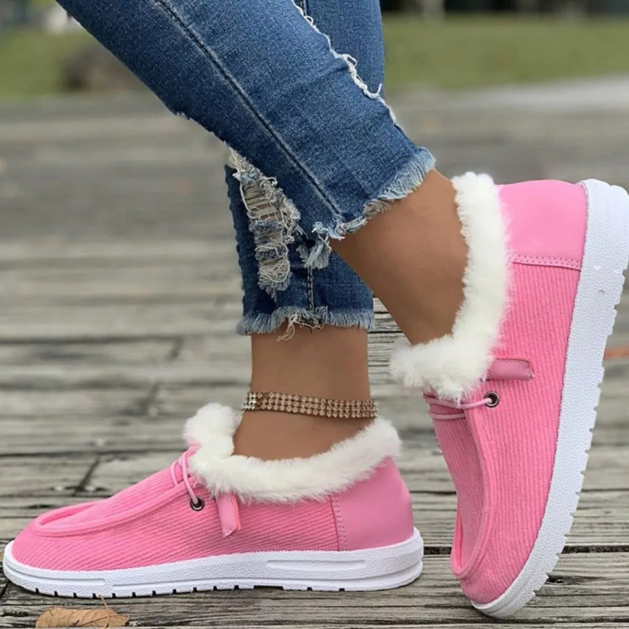 Cozy Plush-Lined Flats Slip-Ons Apparel and Accessories