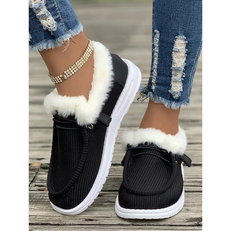 Cozy Plush-Lined Flats Slip-Ons Apparel and Accessories