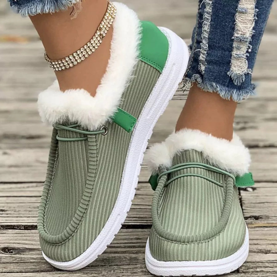 Cozy Plush-Lined Flats Slip-Ons Apparel and Accessories