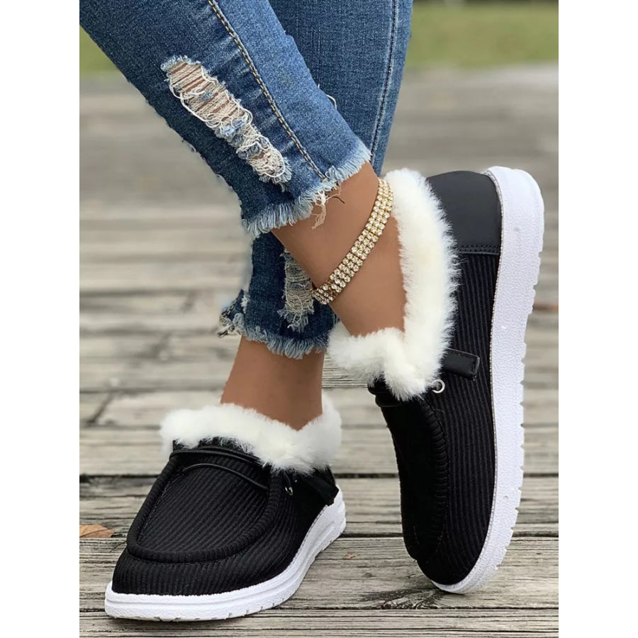 Cozy Plush-Lined Flats Slip-Ons Apparel and Accessories