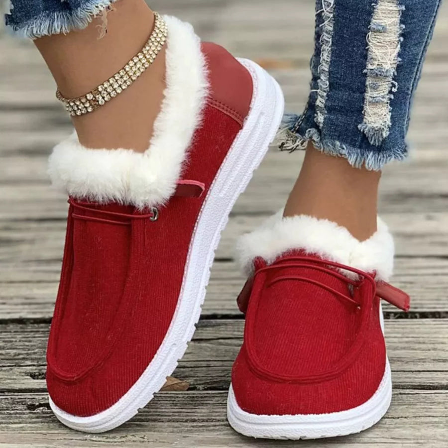 Cozy Plush-Lined Flats Slip-Ons Apparel and Accessories