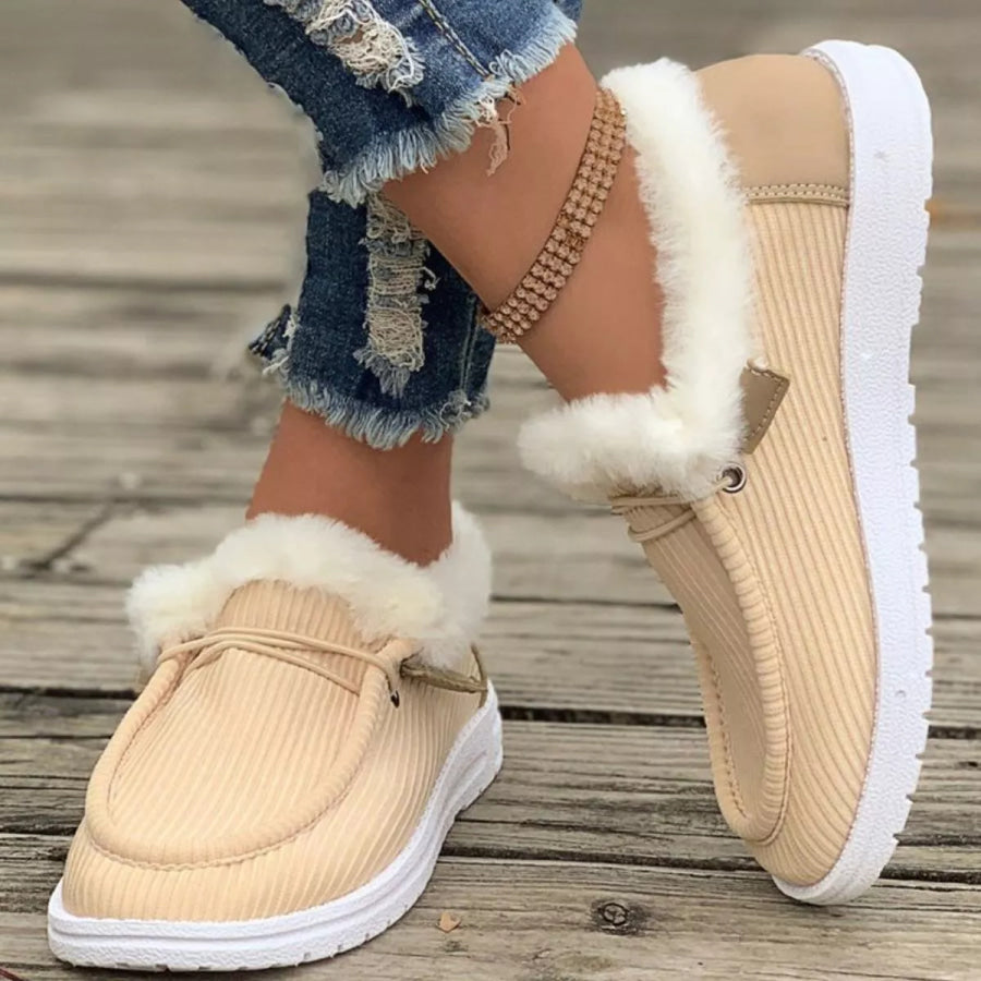 Cozy Plush-Lined Flats Slip-Ons Apparel and Accessories