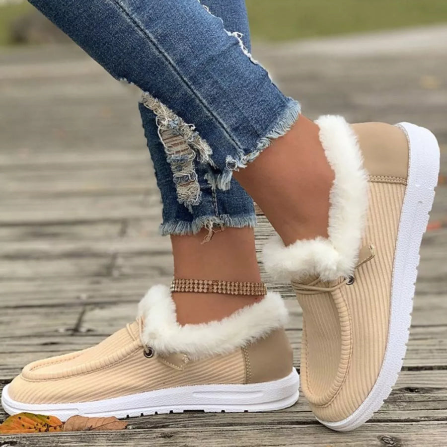 Cozy Plush-Lined Flats Slip-Ons Apparel and Accessories