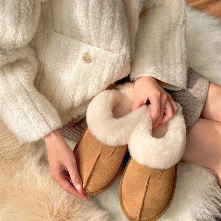 Cozy Plush-Lined Slippers Maroon / 35 Apparel and Accessories