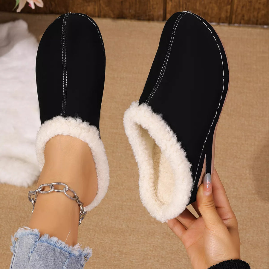 Cozy Plush Lined Wedge Slippers Apparel and Accessories