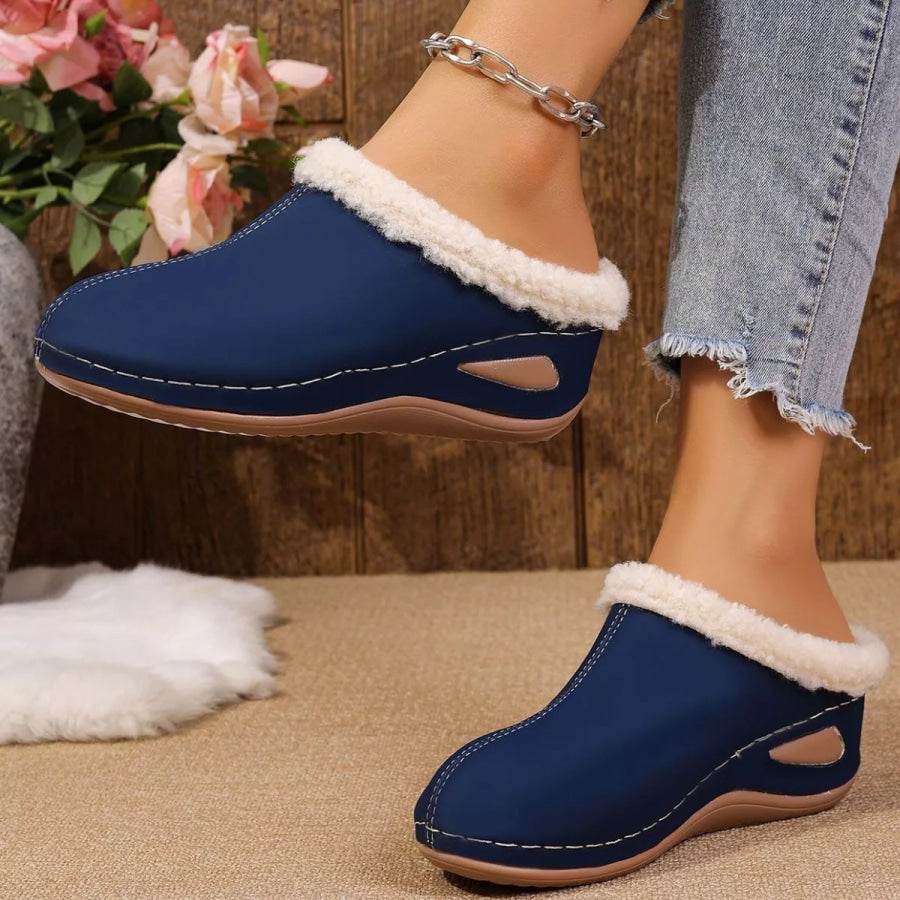 Cozy Plush Lined Wedge Slippers Apparel and Accessories