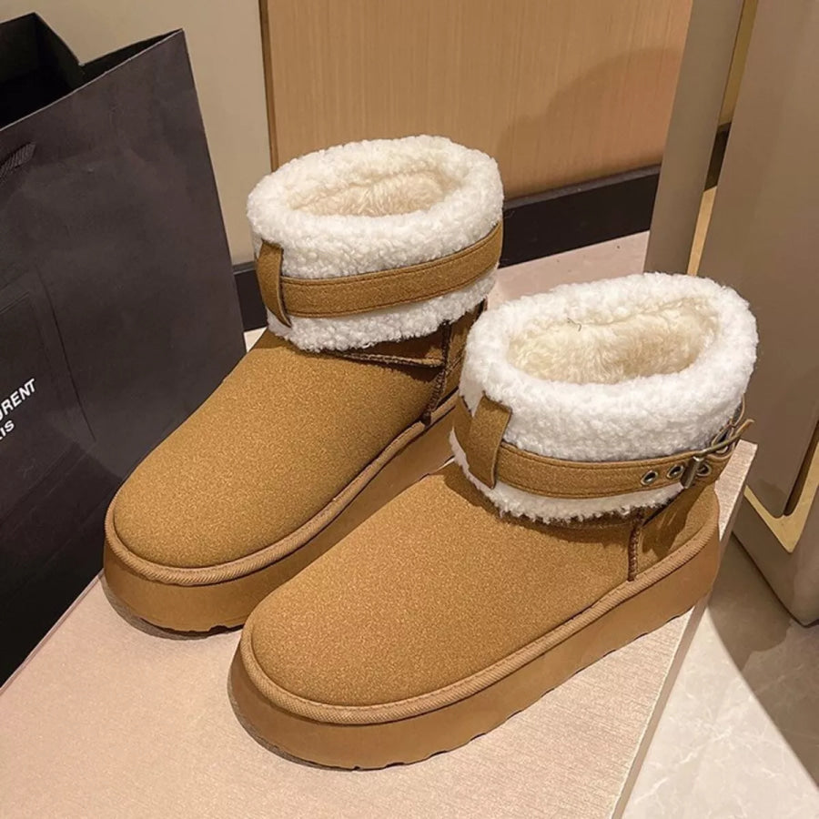 Cozy Plush-Lined Winter Ankle Boots Apparel and Accessories