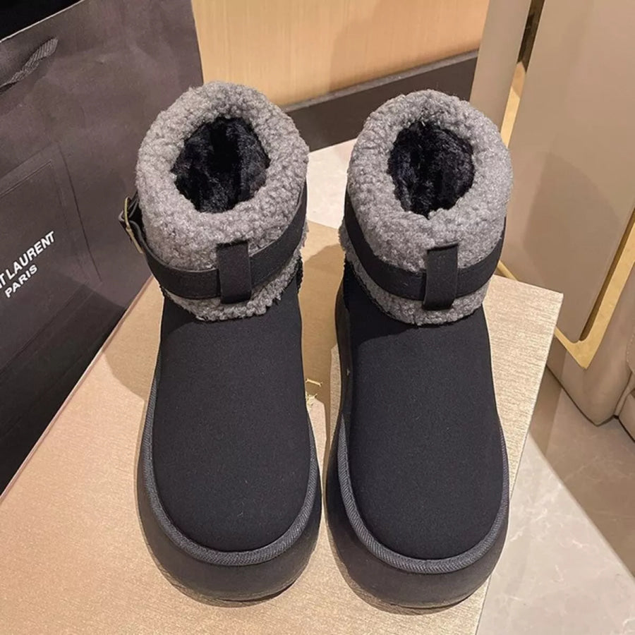 Cozy Plush-Lined Winter Ankle Boots Apparel and Accessories