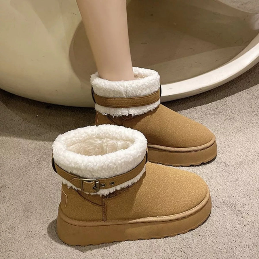 Cozy Plush-Lined Winter Ankle Boots Apparel and Accessories