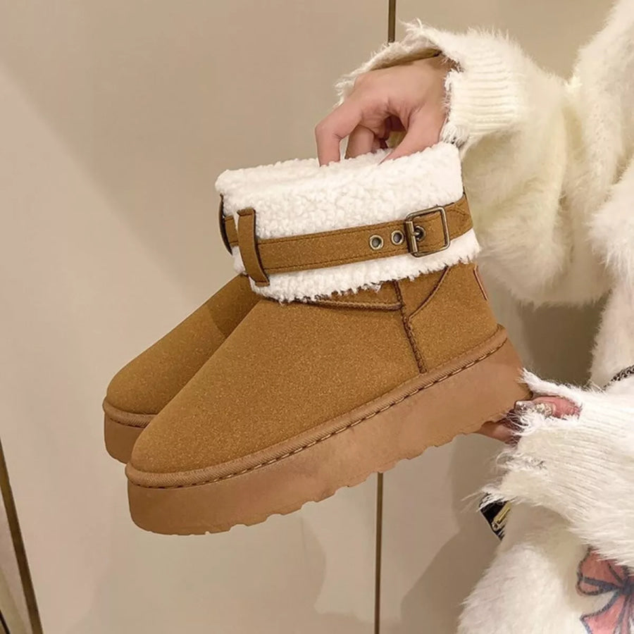 Cozy Plush-Lined Winter Ankle Boots Apparel and Accessories
