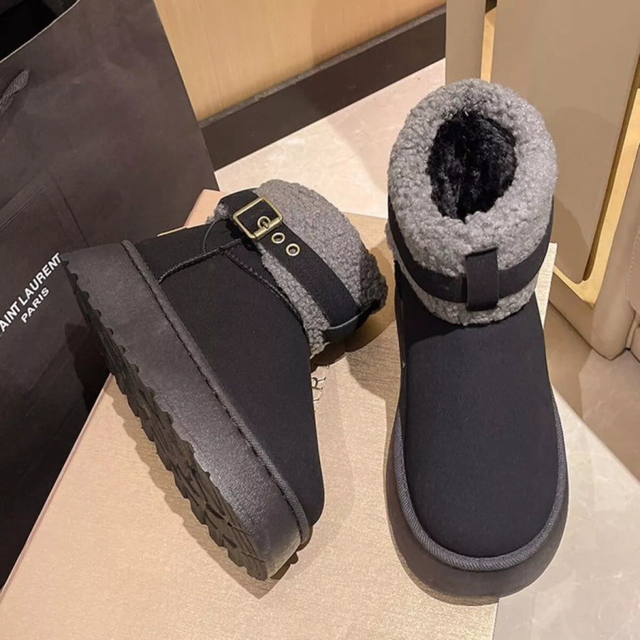 Cozy Plush-Lined Winter Ankle Boots Apparel and Accessories