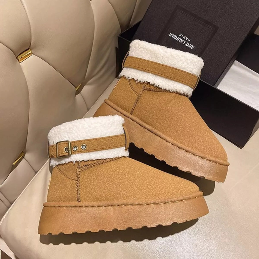 Cozy Plush-Lined Winter Ankle Boots Apparel and Accessories