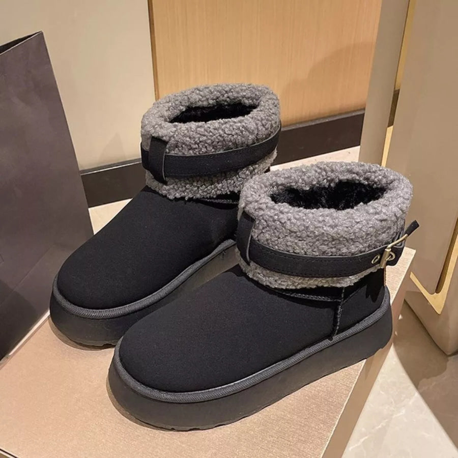 Cozy Plush-Lined Winter Ankle Boots Apparel and Accessories