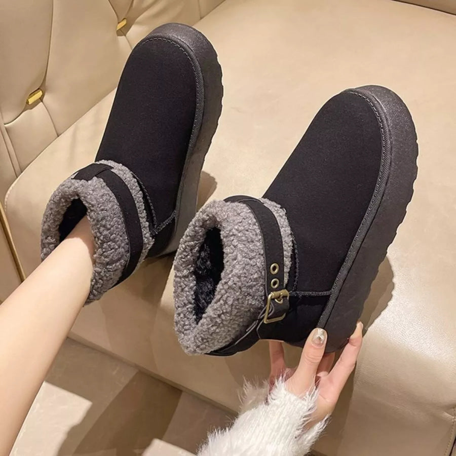 Cozy Plush-Lined Winter Ankle Boots Apparel and Accessories