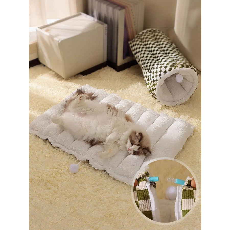 Cozy Plush Pet Tunnel Nest Matcha Green / One Size Apparel and Accessories