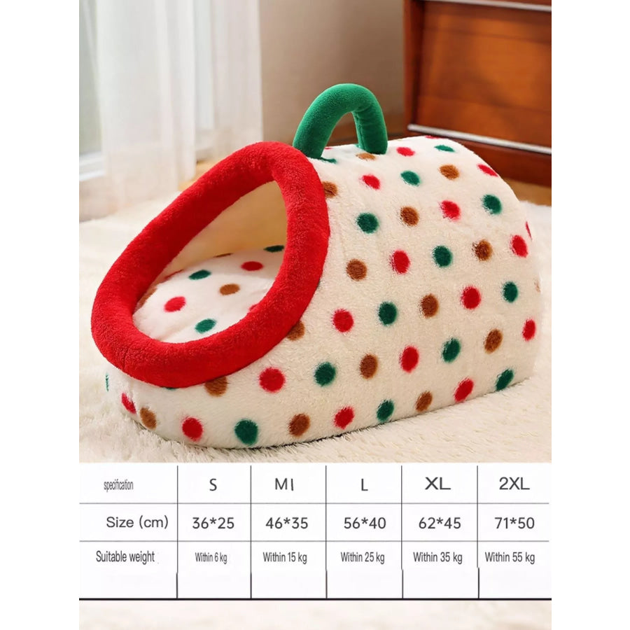 Cozy Polka Dot Pet Nest with Handle Apparel and Accessories