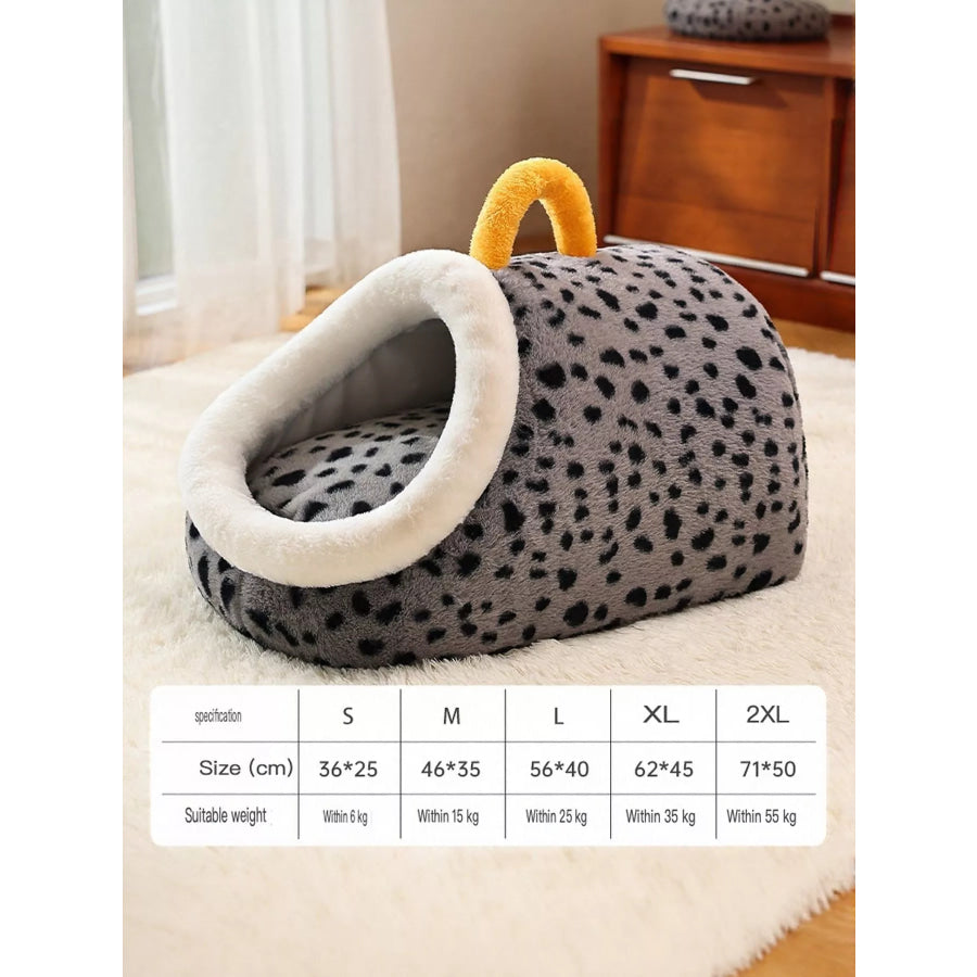 Cozy Polka Dot Pet Nest with Handle Apparel and Accessories