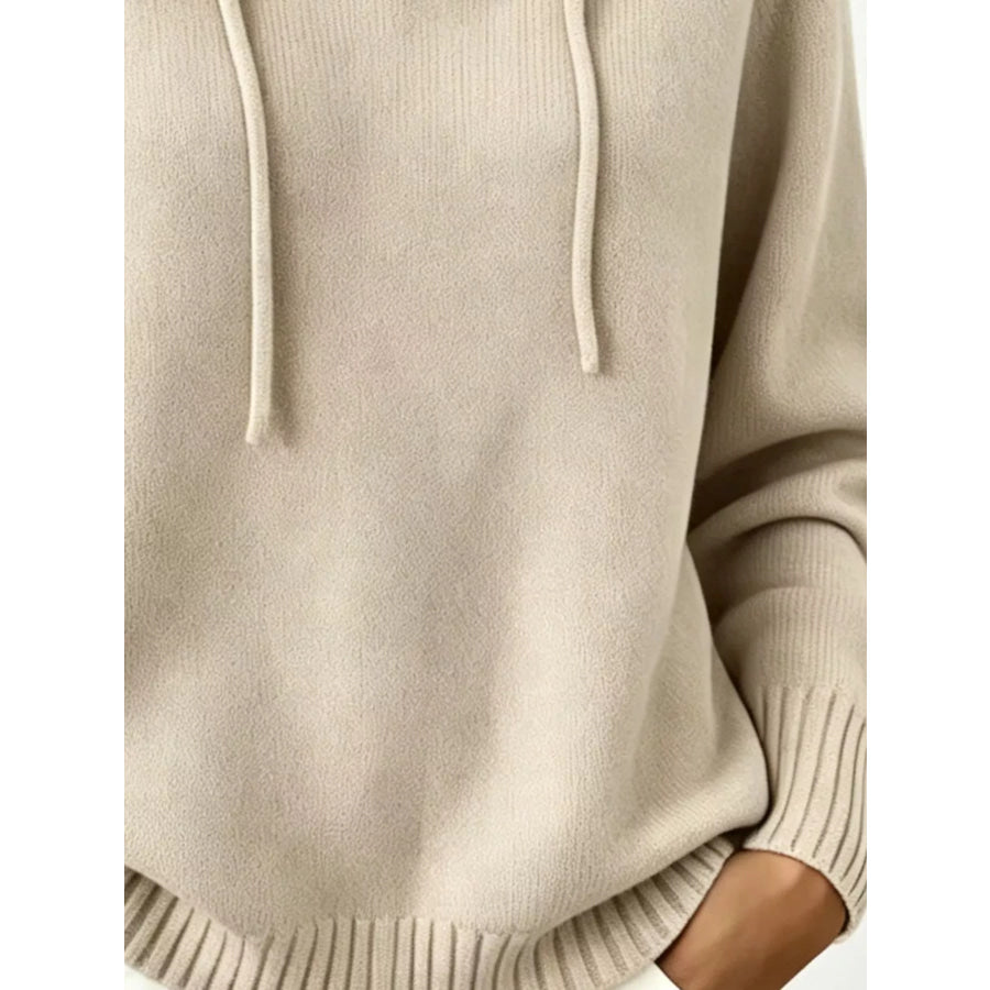 Cozy Ribbed Long‑Sleeve Hooded Sweater Apparel and Accessories