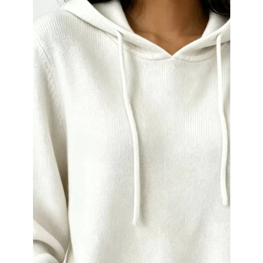 Cozy Ribbed Long‑Sleeve Hooded Sweater Apparel and Accessories