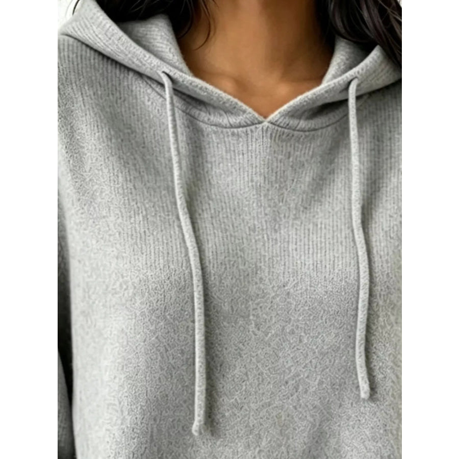 Cozy Ribbed Long‑Sleeve Hooded Sweater Apparel and Accessories