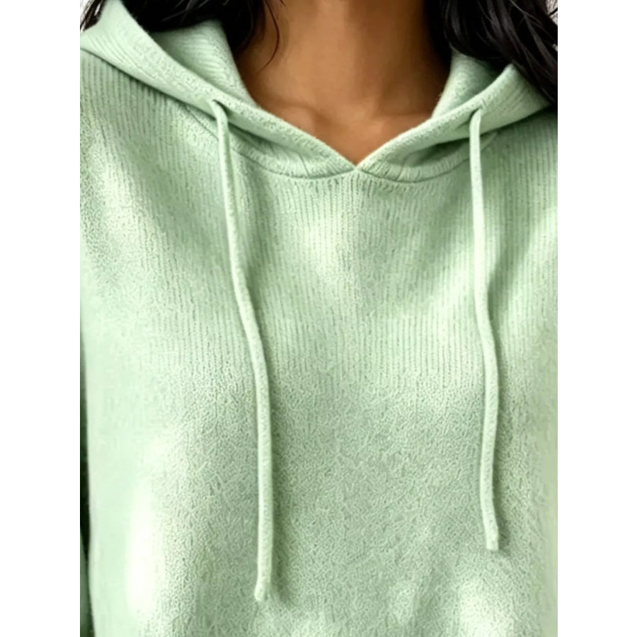 Cozy Ribbed Long‑Sleeve Hooded Sweater Apparel and Accessories