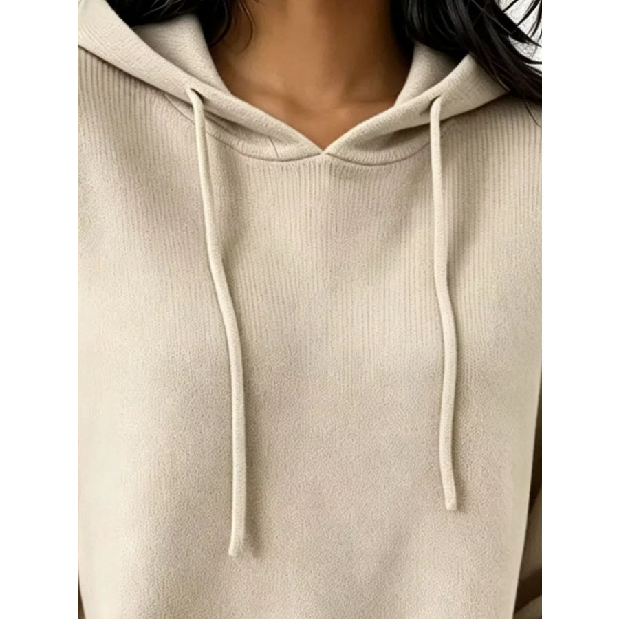 Cozy Ribbed Long‑Sleeve Hooded Sweater Apparel and Accessories