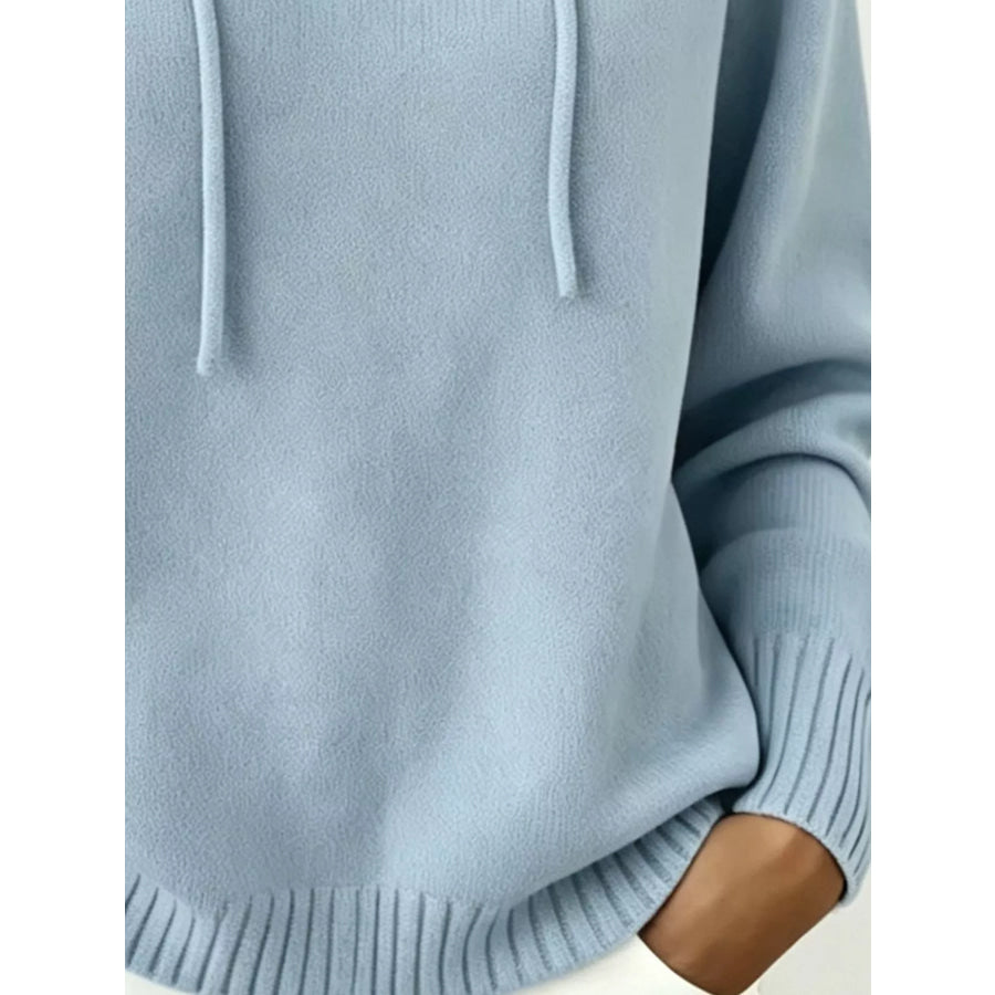 Cozy Ribbed Long‑Sleeve Hooded Sweater Apparel and Accessories