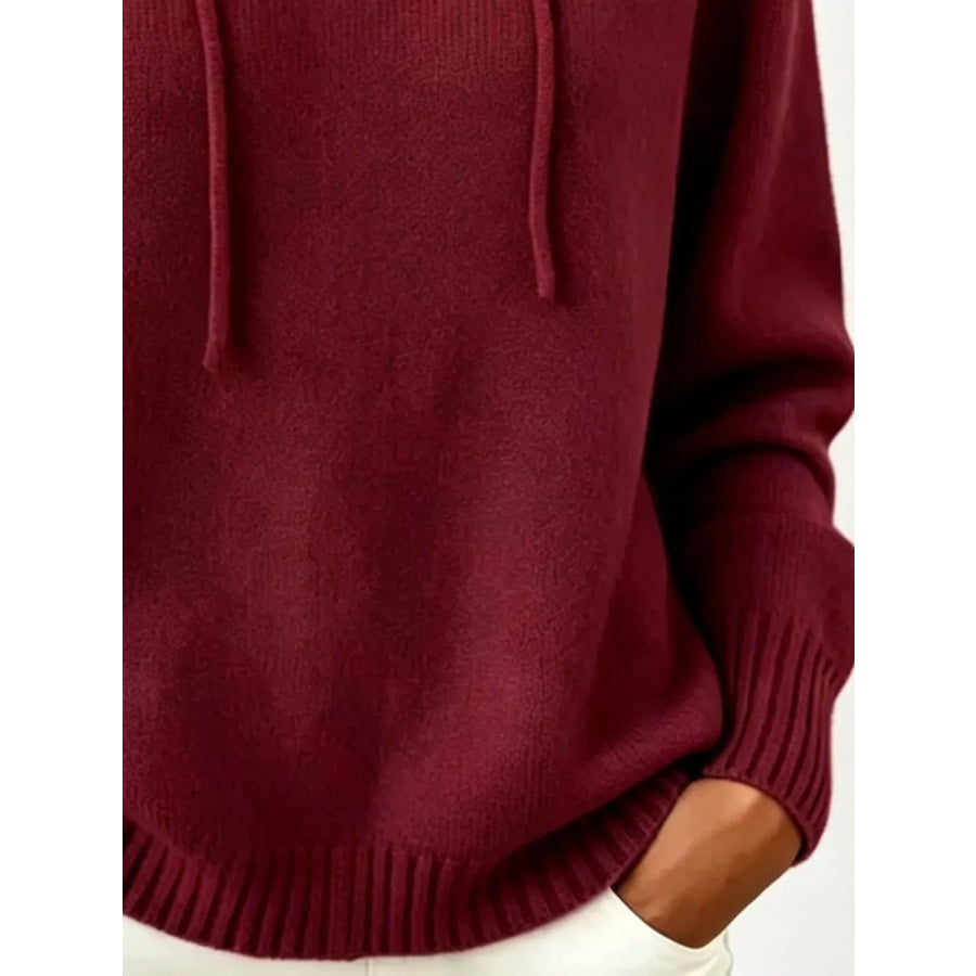 Cozy Ribbed Long‑Sleeve Hooded Sweater Apparel and Accessories