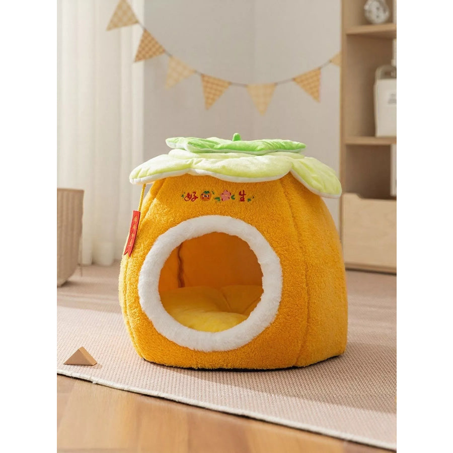 Cozy Tree Stump Pet Nest Sherbet / S Apparel and Accessories