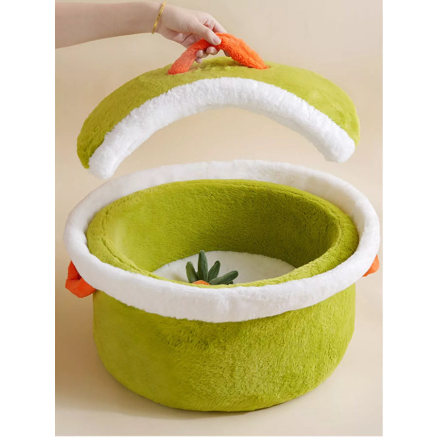 Cozy Warm Round Covered Semi-Enclosed Pet Nest Apparel and Accessories