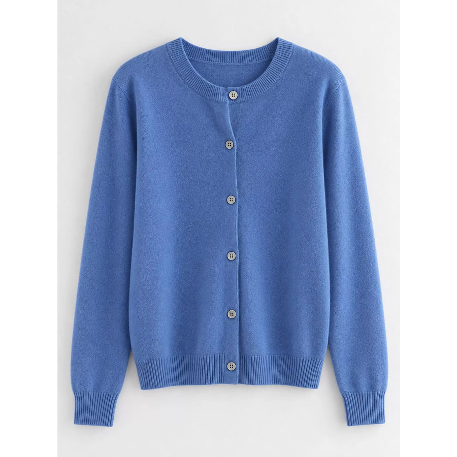 Crew Neck Button-Down Cardigan Apparel and Accessories