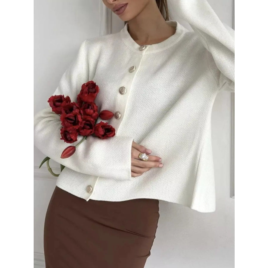 Crew-Neck Button Down Cardigan Apparel and Accessories