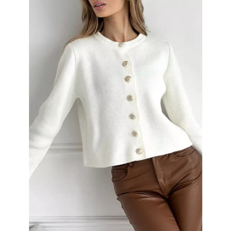 Crew-Neck Button Down Cardigan Apparel and Accessories