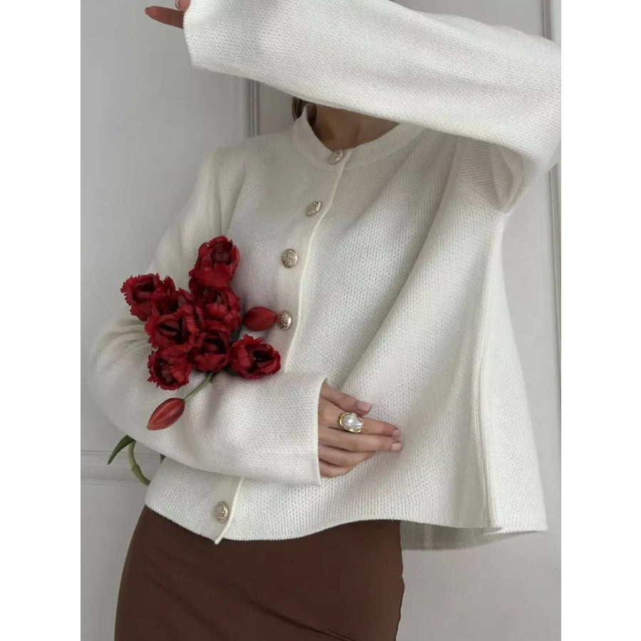 Crew-Neck Button Down Cardigan Apparel and Accessories