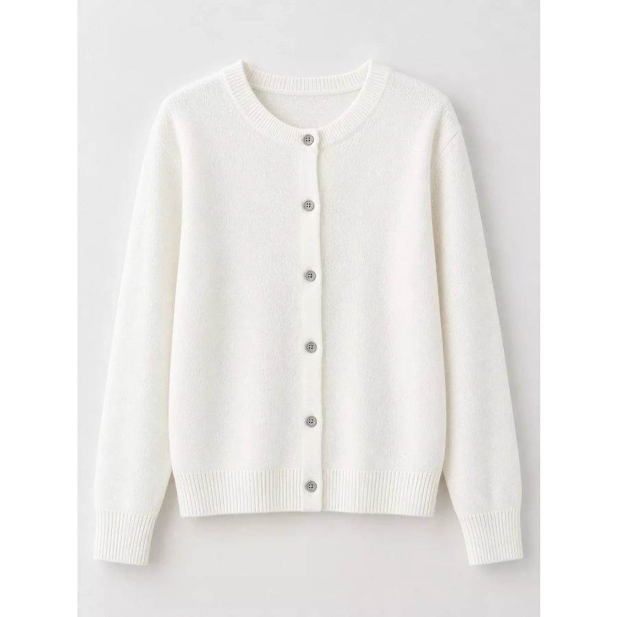 Crew Neck Button-Down Cardigan Apparel and Accessories