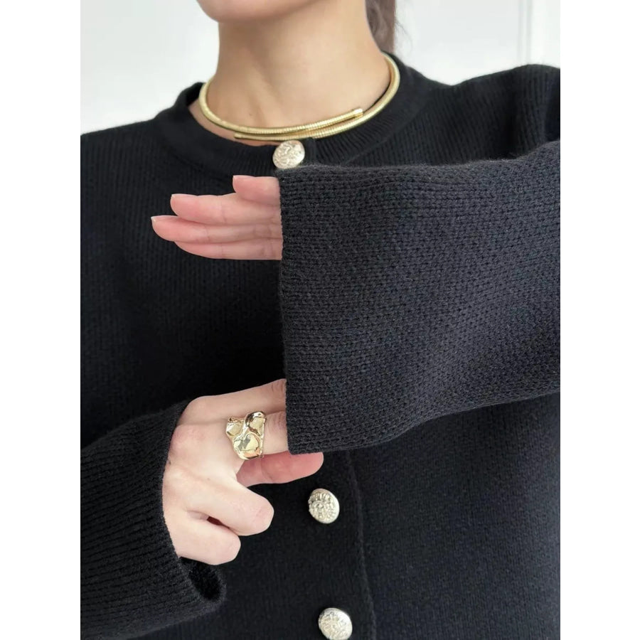 Crew-Neck Button Down Cardigan Apparel and Accessories