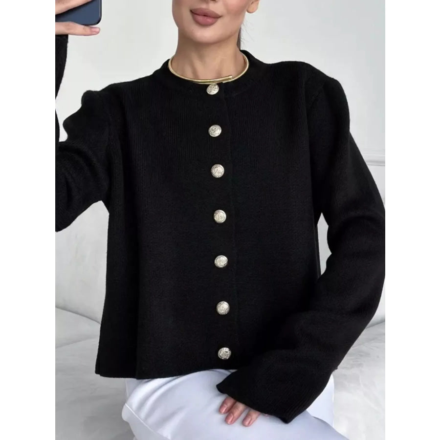 Crew-Neck Button Down Cardigan Apparel and Accessories
