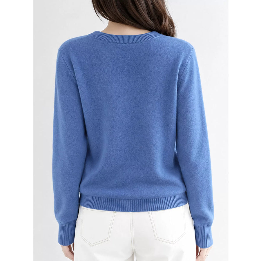 Crew Neck Button-Down Cardigan Apparel and Accessories
