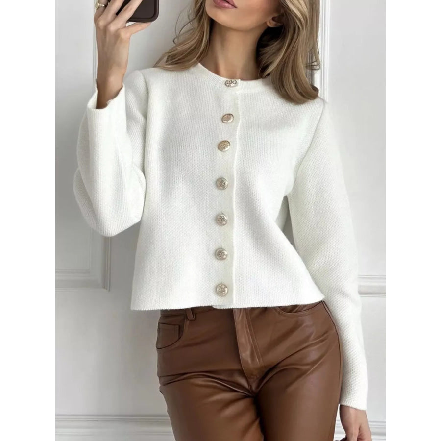 Crew-Neck Button Down Cardigan Apparel and Accessories